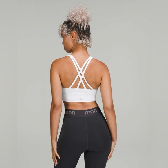 Lululemon Energy High-Neck Longline Bra *Medium Support, B–D Cups in White - Picture 2 of 4